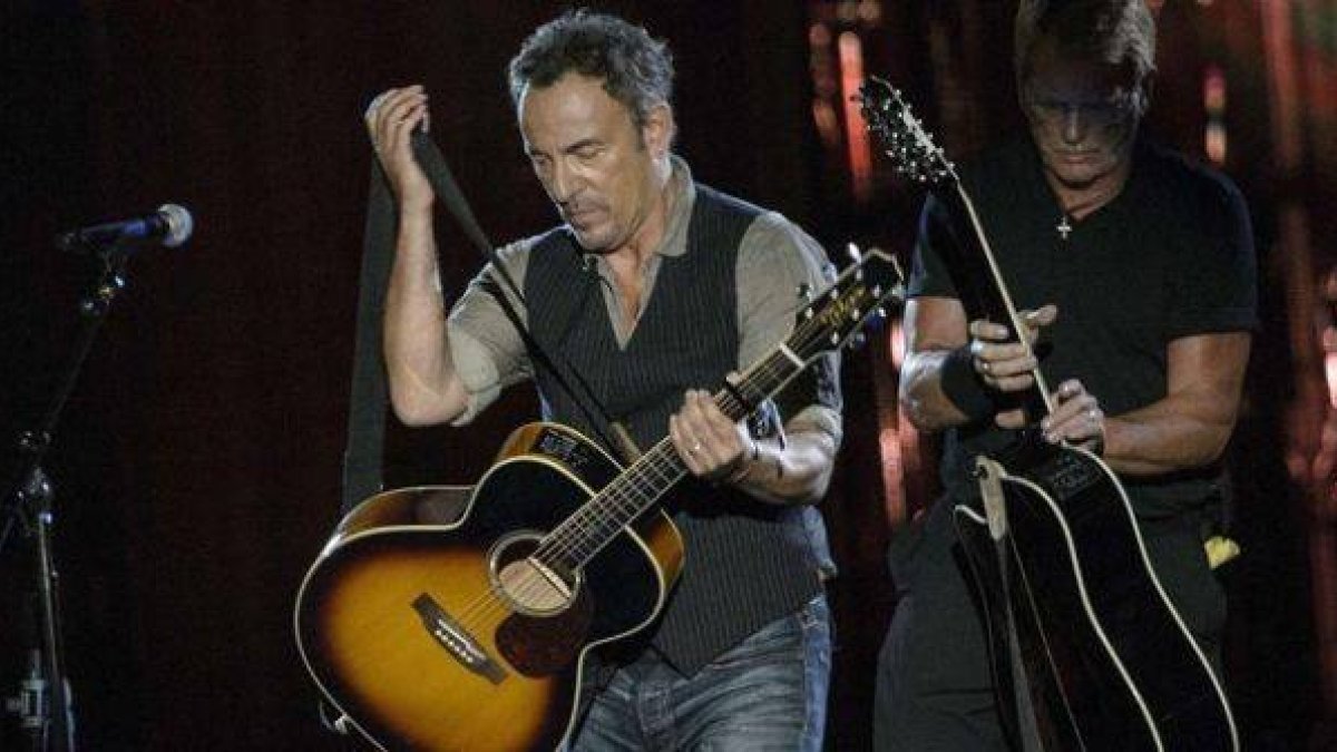 Bruce Springsteen, durante el concierto en honor de los veteranos de guerra en Washington.