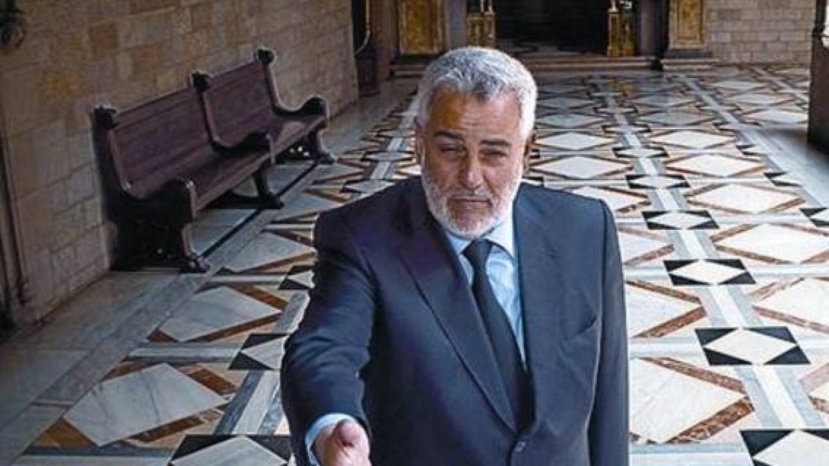 El primer ministro marroquí, Abdelilá Benkirane, en el Palau de la Generalitat.