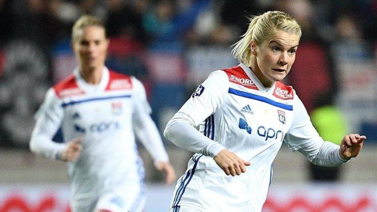 Ada Hegerberg, en un partido del Lyón de esta temporada.