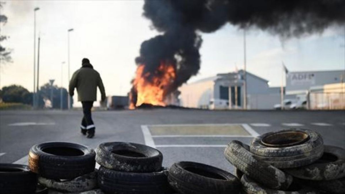 Una de las recientes protestas en el oeste de Francia.