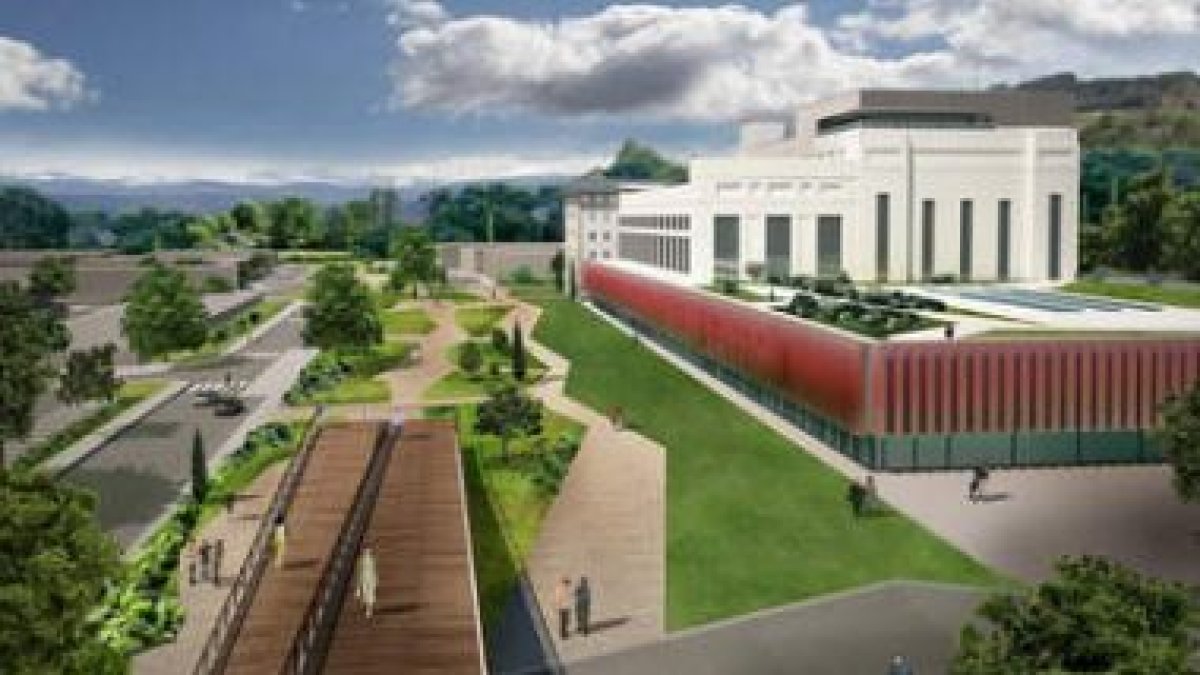 Imagen virtual del aspecto final de la sede del Museo Nacional de la Energía en Compostilla y su ent