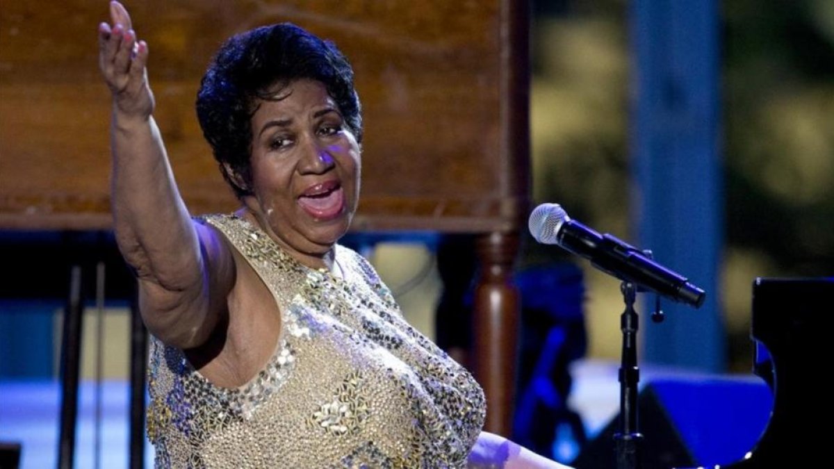 Aretha Franklin, durante un concierto en la Casa Blanca, el pasado 29 de abril.