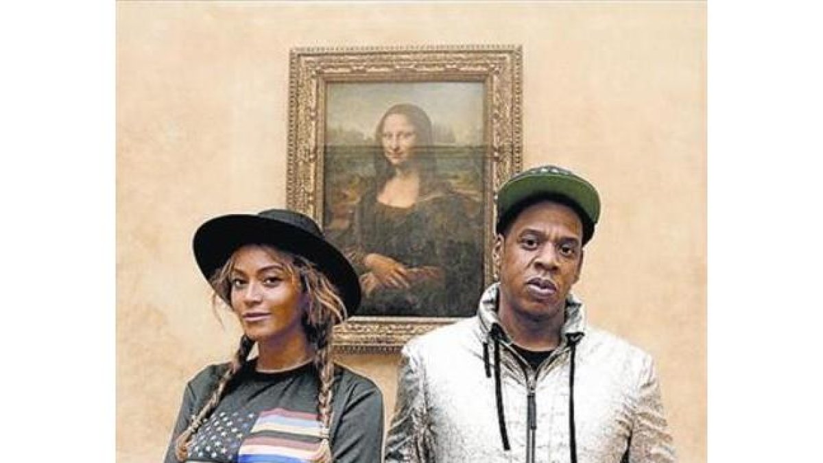 Beyoncé y Jay-Z, frente a La Gioconda.