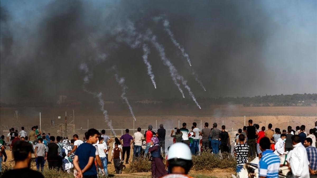 Las protestas en la Franja de Gaza. /