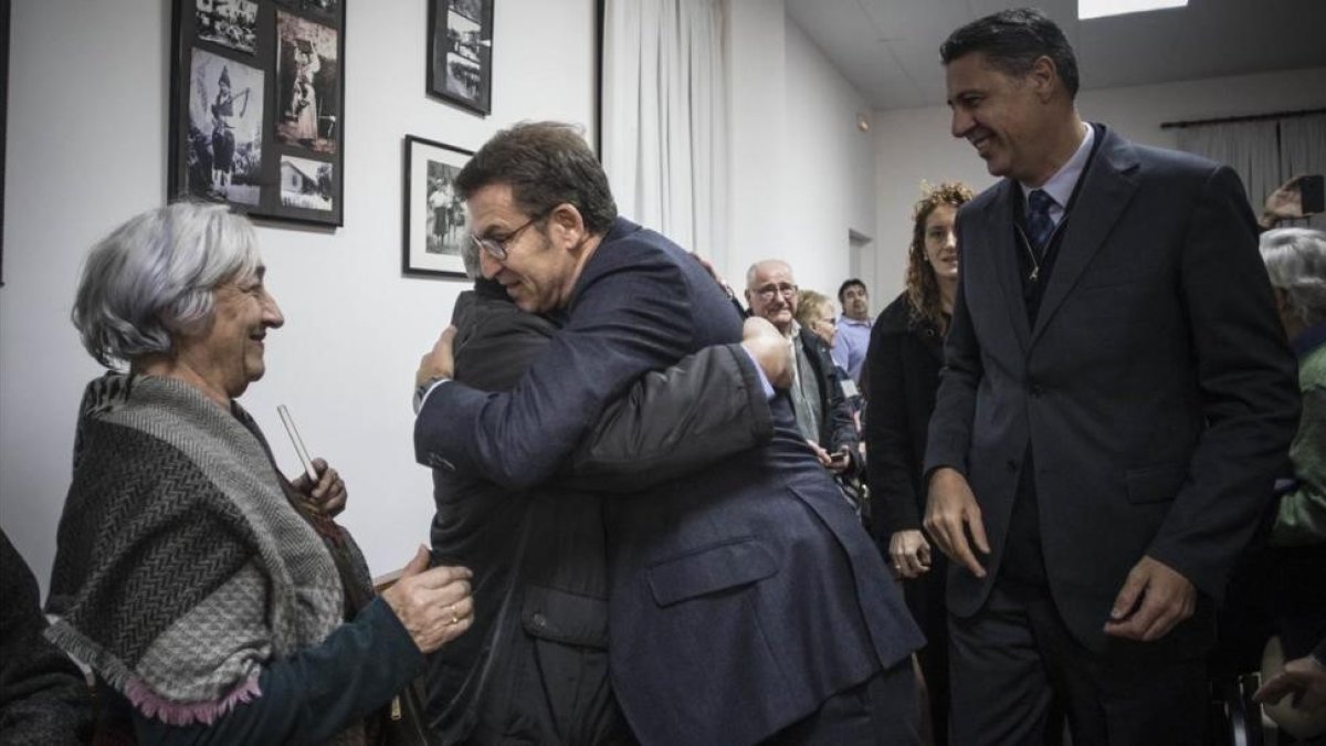 El presidente gallego, Alberto Núñez Feijóo, este martes en el Centro Cultural Gallego de Barcelona.