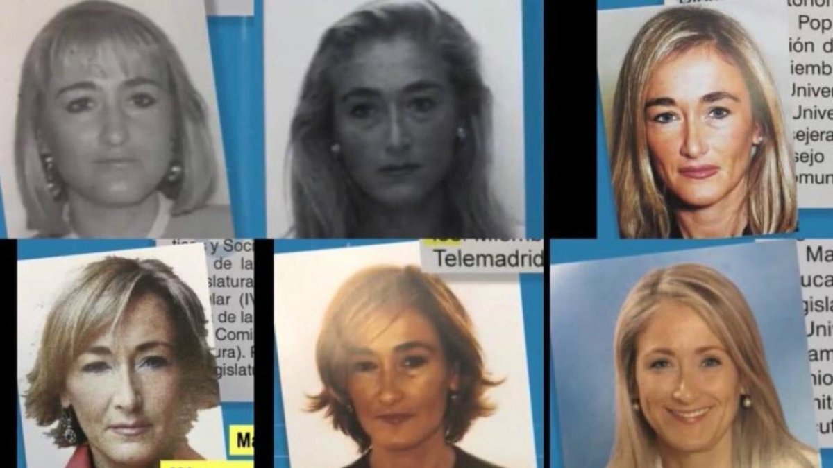 Imágenes de Cristina Cifuentes en 1994, 1998, 2002, 2003, 2006 y 2010.