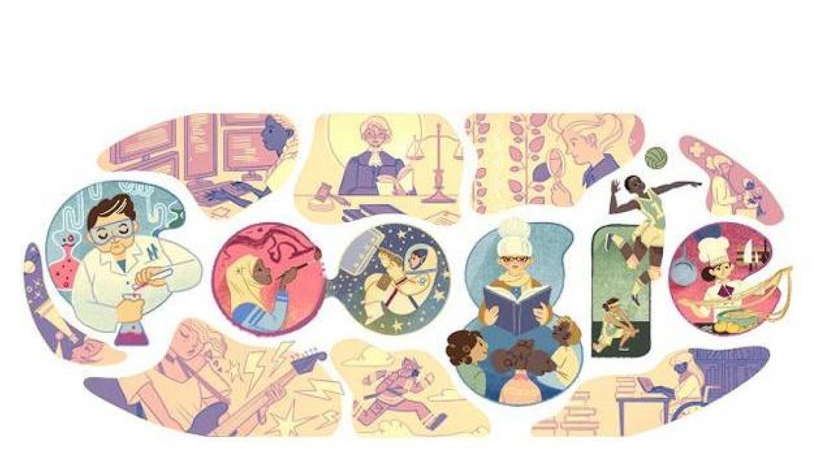 El 'doodle' que Google ha dedicado al Día de la Mujer.
