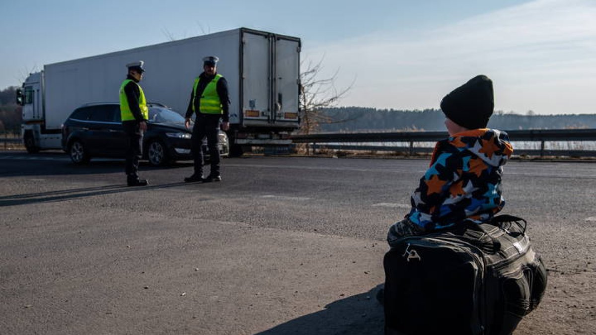 Refugiados en la frontera de Polonia con Ucrania, hoy. WOJTEK JARGILO