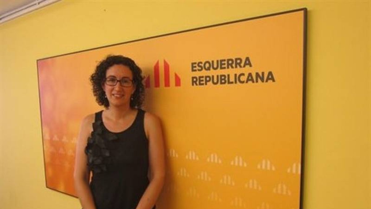 La secretaria general de ERC, Marta Rovira, durante la entrevista.