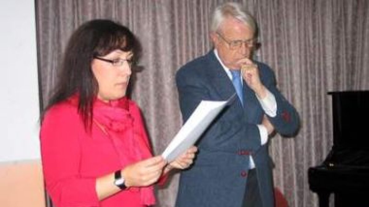 María José Cordero y Cristóbal Halffter, ayer en el conservatorio