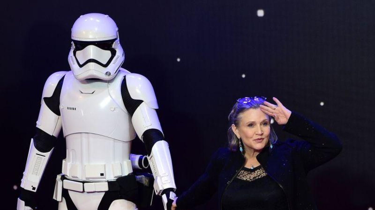 Carrie Fisher, el 16 de diciembre del 2015, durante la promoción de 'Star Wars: El despertar de la fuerza'.