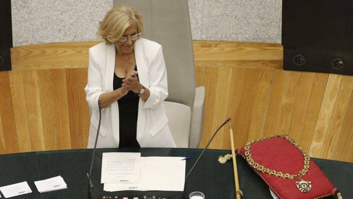 Manuela Carmena, cabeza de lista de Ahora Madrid al Ayuntamiento de la capital de España, ha sido proclamada hoy nueva alcaldesa de la ciudad.