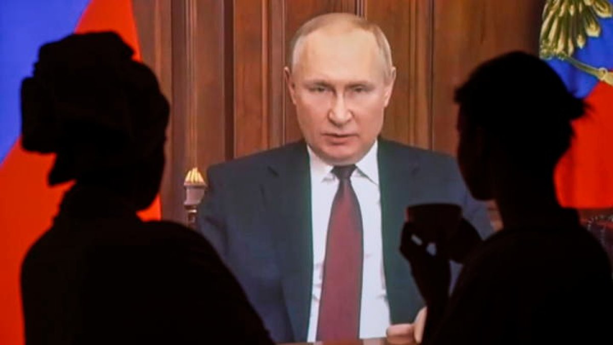 Putin, en un mensaje televisado, hoy. SERGEI ILNITSKY