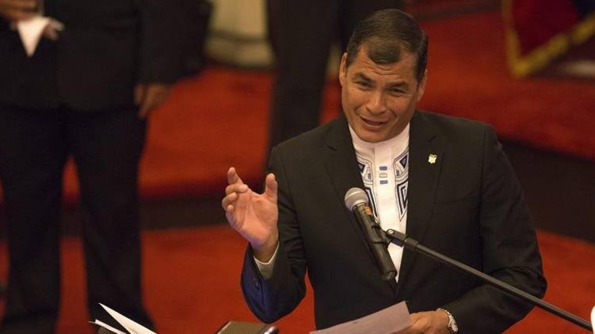 El presidente de Ecuador, Rafael Correa, ofrece una conferencia, el martes pasado en Sao Paulo.