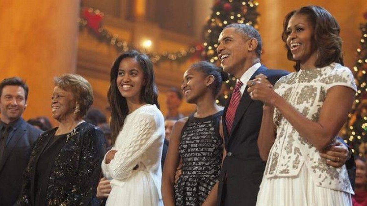 La familia Obama, durante el concierto, el domingo.
