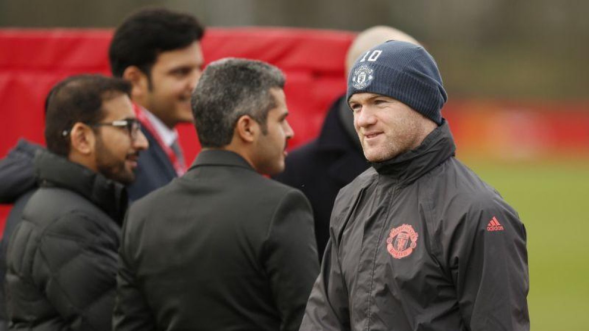 Wayne Rooney, en el entrenamiento del martes.