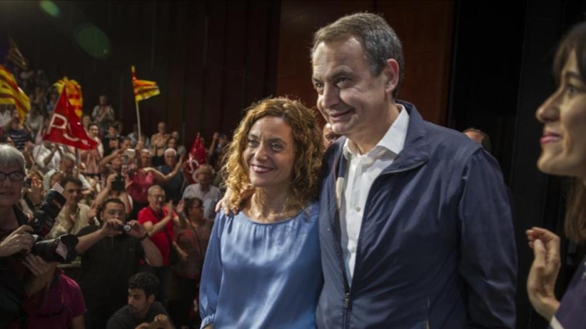José Luis Rodríguez Zapatero, el pasado miércoles junto a Meritxell Batet.