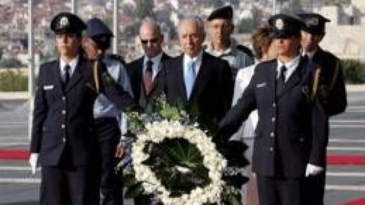 Simón Peres, durante el acto de toma de posesión como presidente de Israel