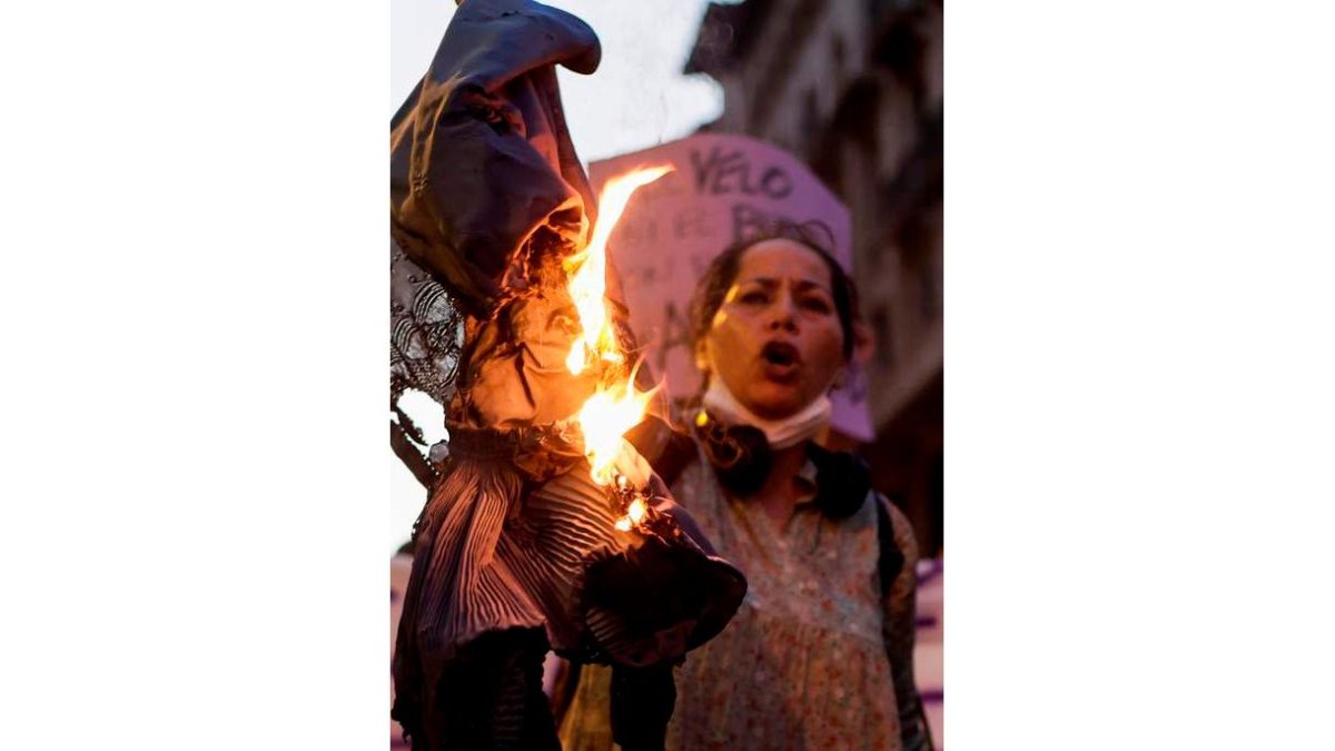 Fotografía durante una manifestación feminista. QUIQUE GARCIA