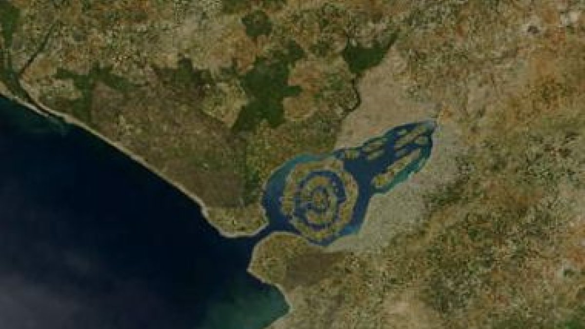 Reconstrucción de una posible Atlántida que estaría ubicada en el actual coto de Doñana.