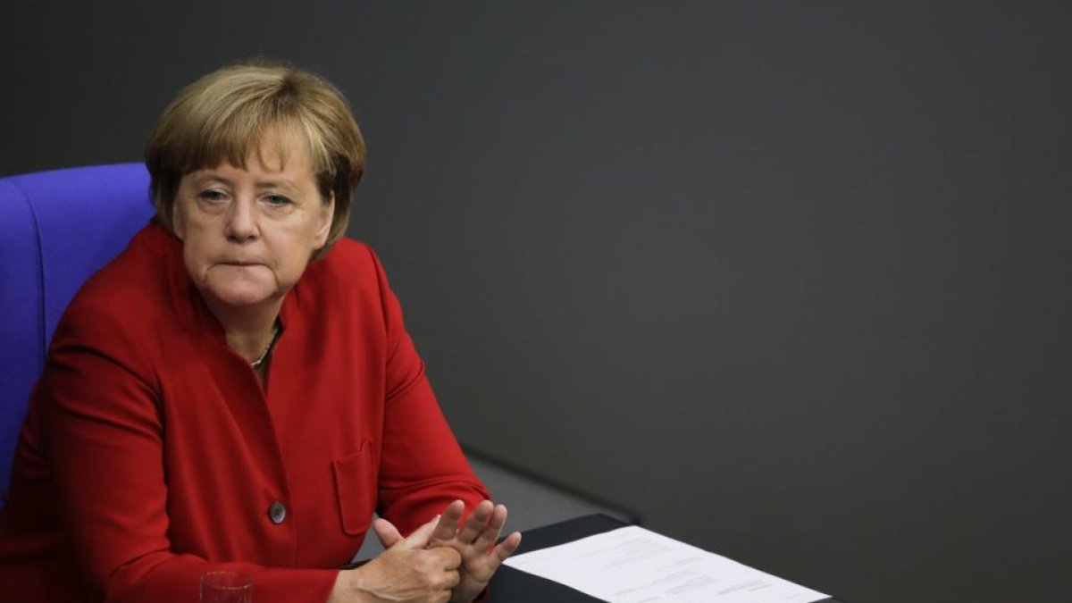 Angela Merkel en el Bundestag.
