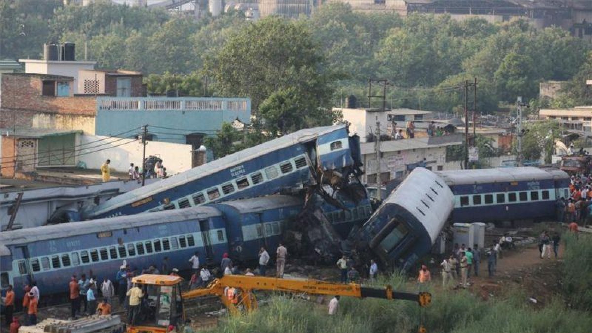 Accidente de tren en la región india de Uttar Pradesh.