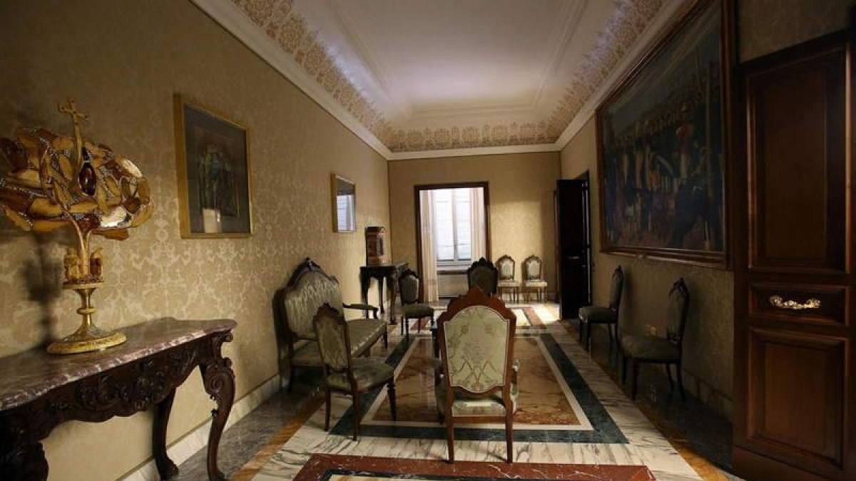 Sala de estar del palacio de Castelgandolfo.