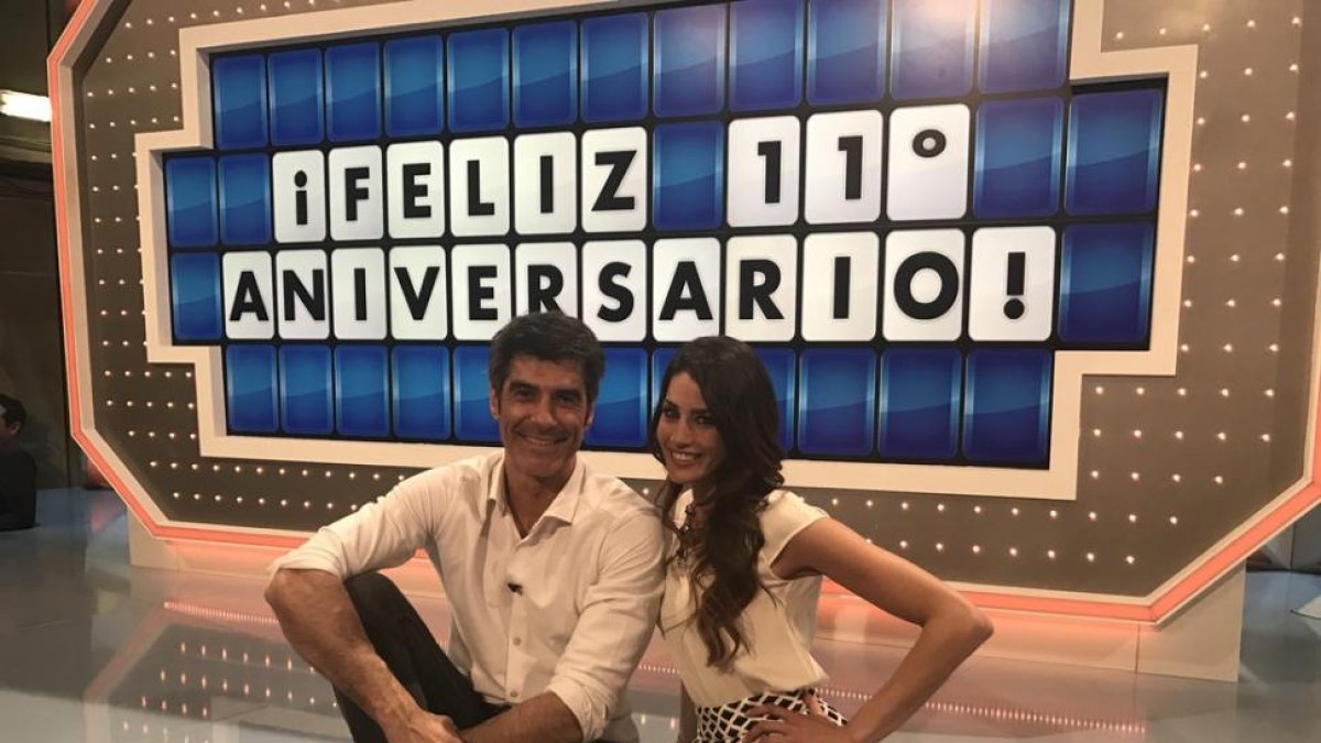 Jorge Fernández y Laura Moure son el presentador y la azafata del concurso 'La ruleta de la suerte', en Antena 3.
