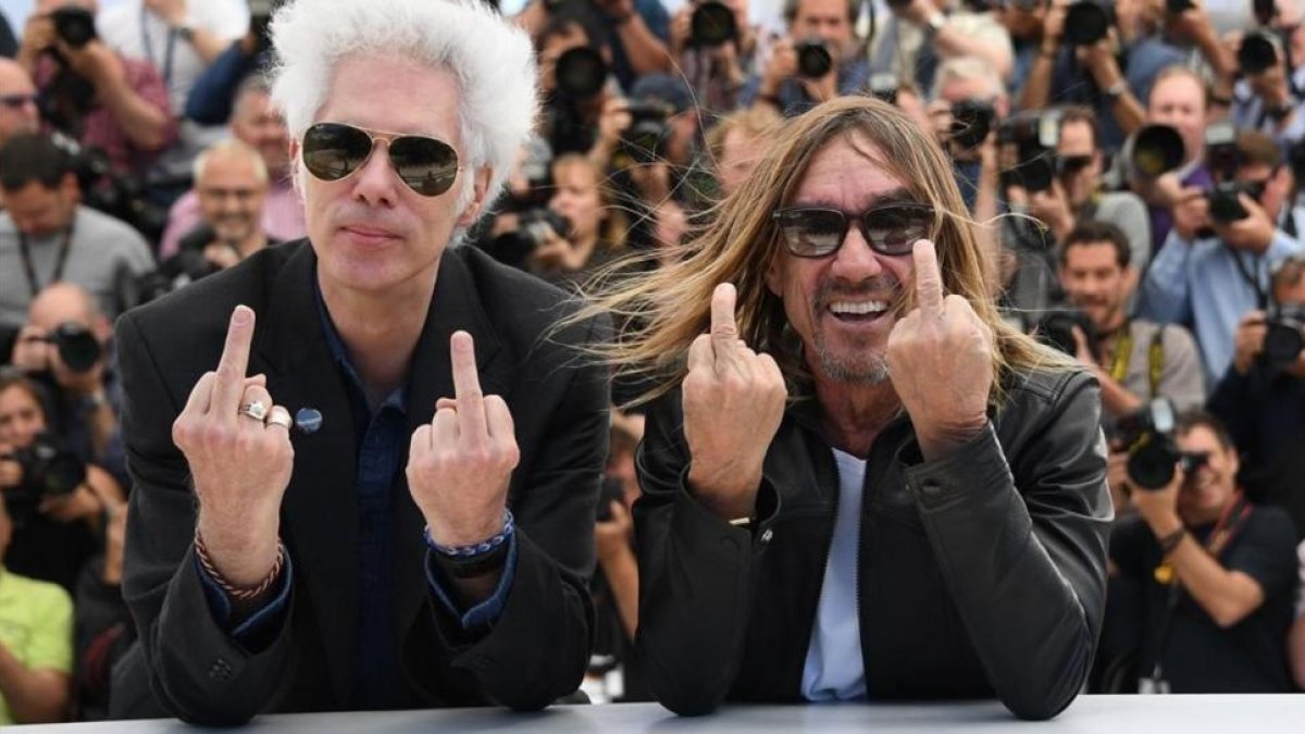 Jim Jarmusch (izquierda) e Iggy Pop, en Cannes, en la presentación del documental 'Gimme danger'.