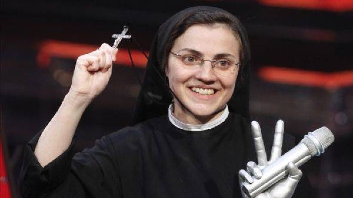 La hermana Cristina Scuccia, tras ganar 'La voz' en Italia.