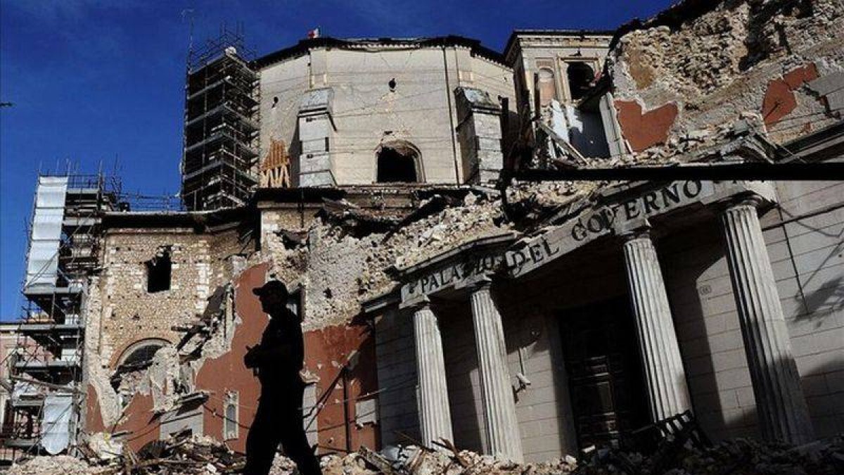 El centro histórico de la ciudad italiana de L'Aquila, tras la gran sacudida del año 2009.