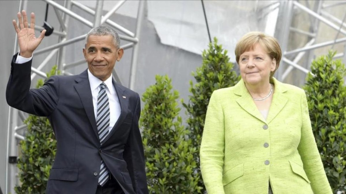Obama y Merkel, en Berlín.