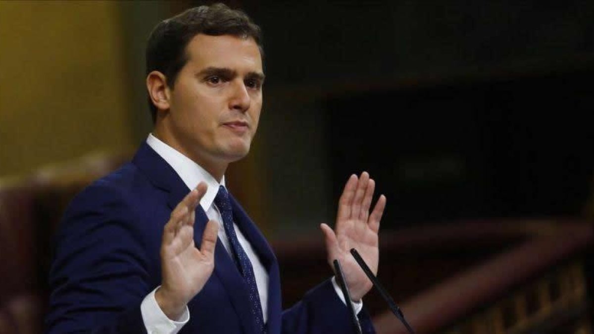 Albert Rivera, el jueves, durante el debate de investidura de Mariano Rajoy.
