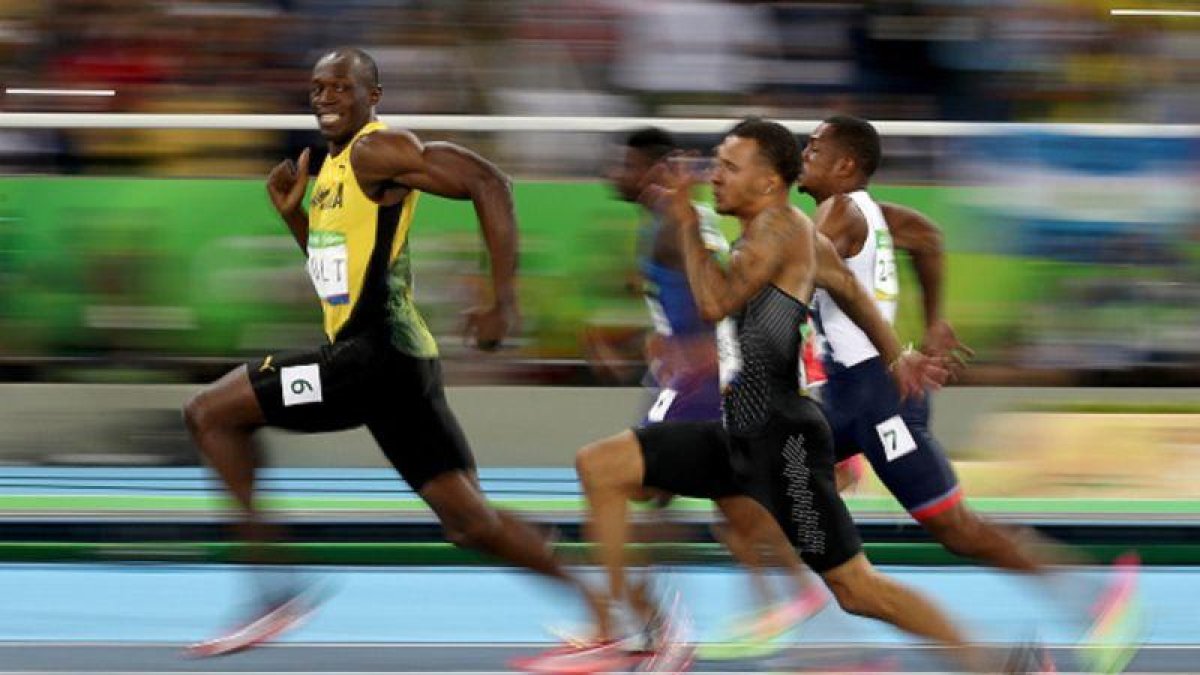 Bolt, durante la semifinal de 100 metros, esta madrugada.