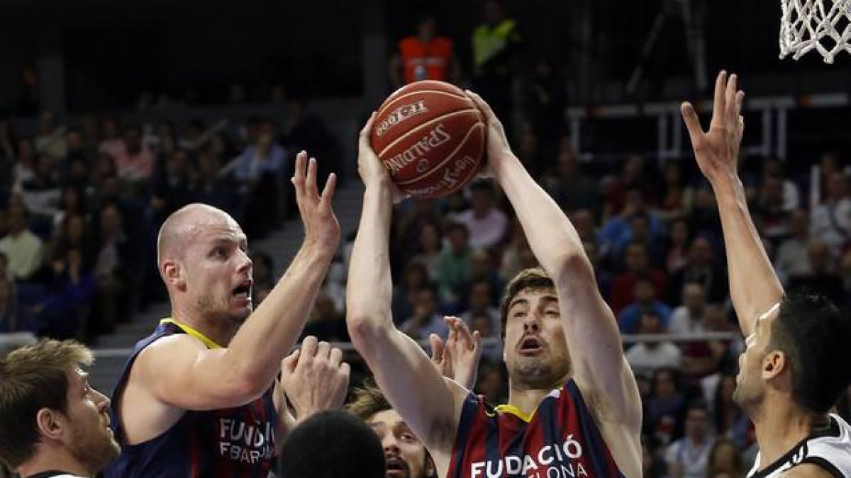 Partido de liga de baloncesto R.Madrid-Fc.Barcelona, que ha finalizaso con triunfo madridista.