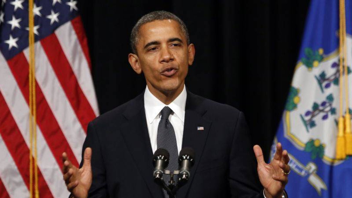 Obama, durante el discurso en memoria a las víctimas de Connecticut.