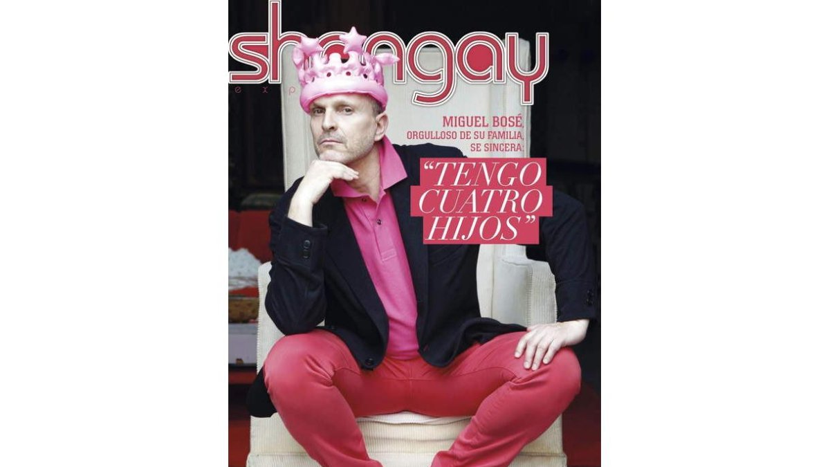 Miguel Bosé en la portada de la revista ‘Shangay’, dedicada al Día del Orgullo Gay.