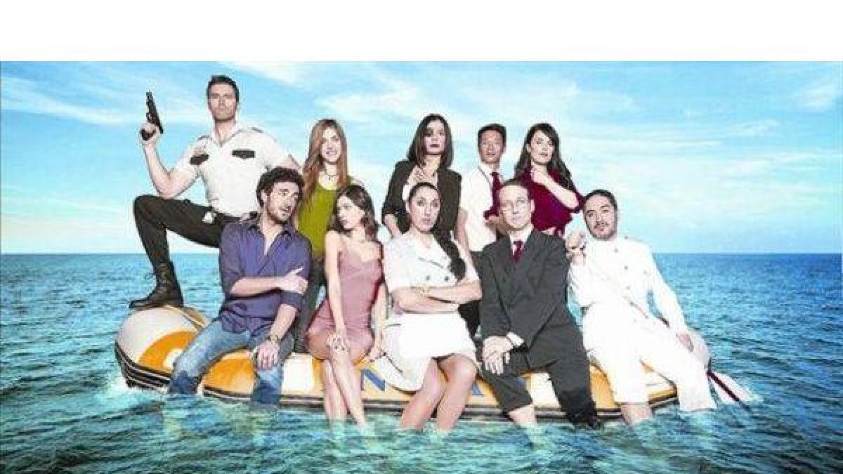 Los principales personajes de la comedia de Tele 5 'Anclados'.