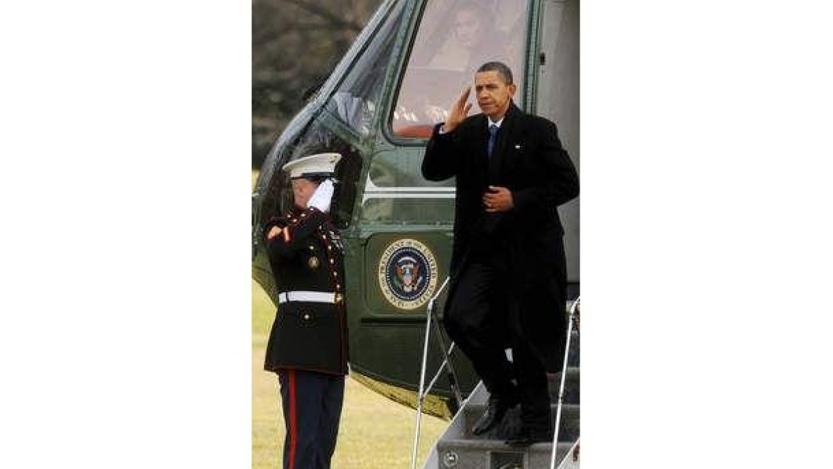 Obama, a su llegada a la Casa Blanca.