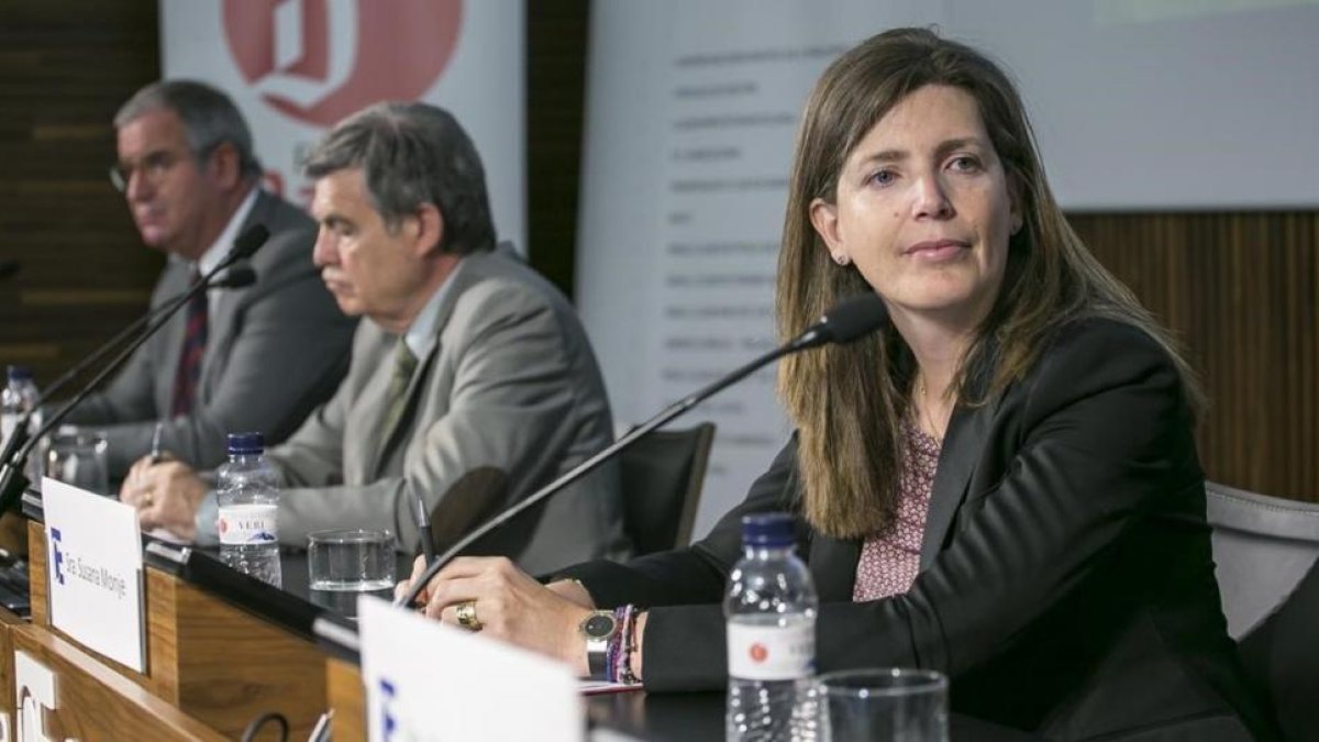 Susana Monje, vicepresidenta económica del Barça, en el Col.legi de Economistes.