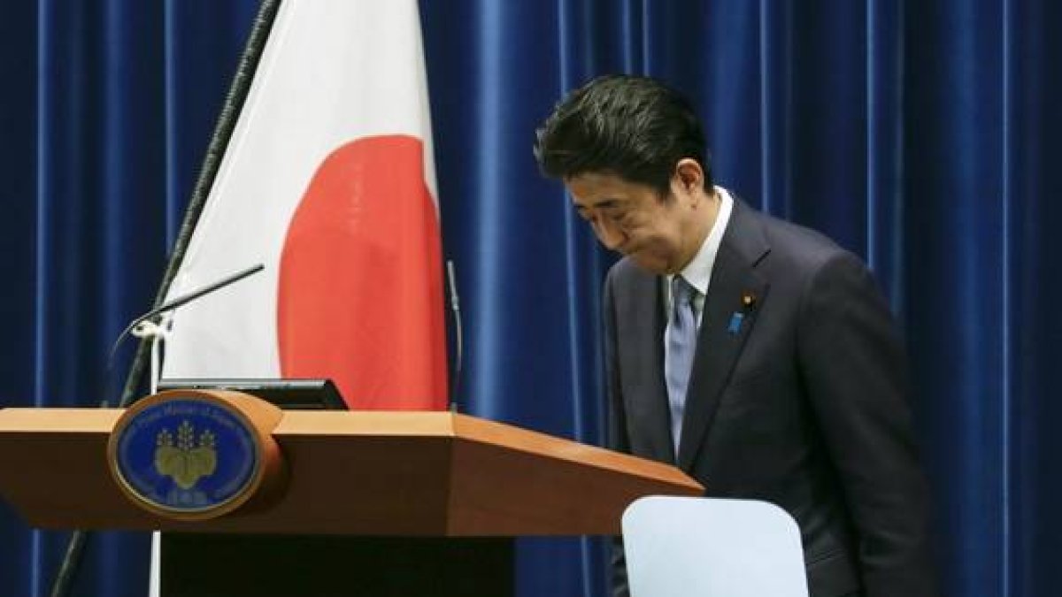 El primer ministro japonés, Shinzo Abe, durante su discurso, este viernes.