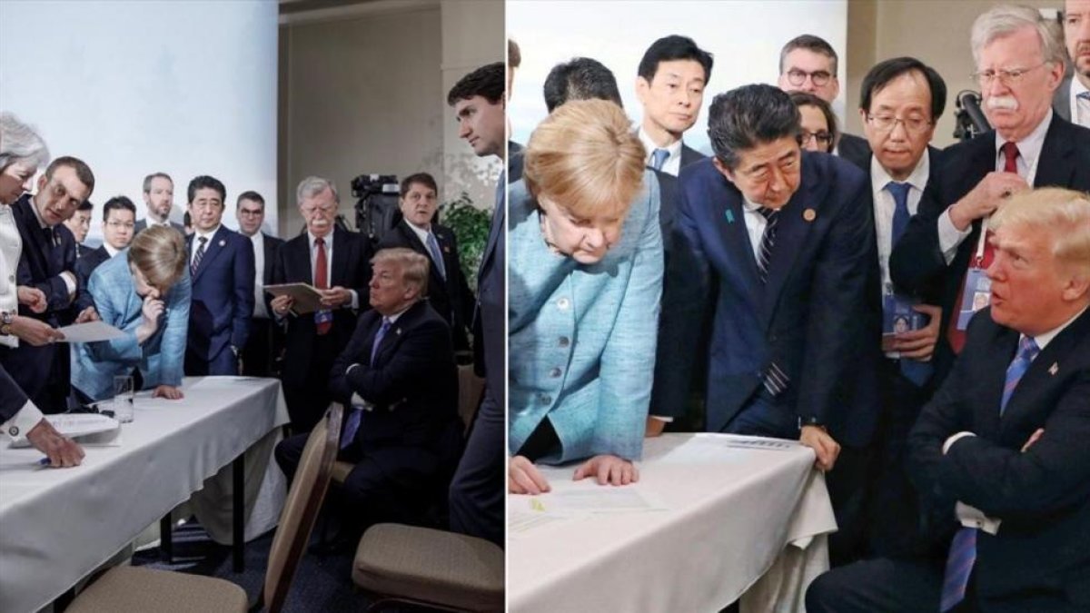 Las otras perspectivas de la fotografía icónica de la cumbre del G-7.