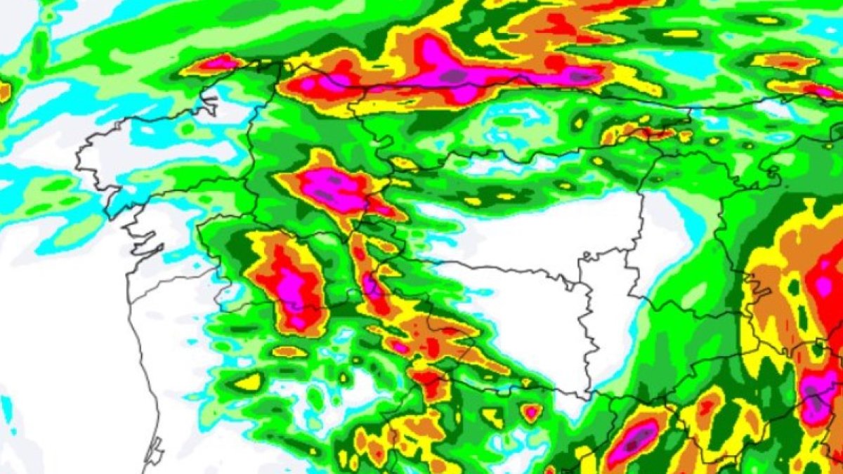 Gráfico que muestra el paso del fenómeno metereológico. AEMET