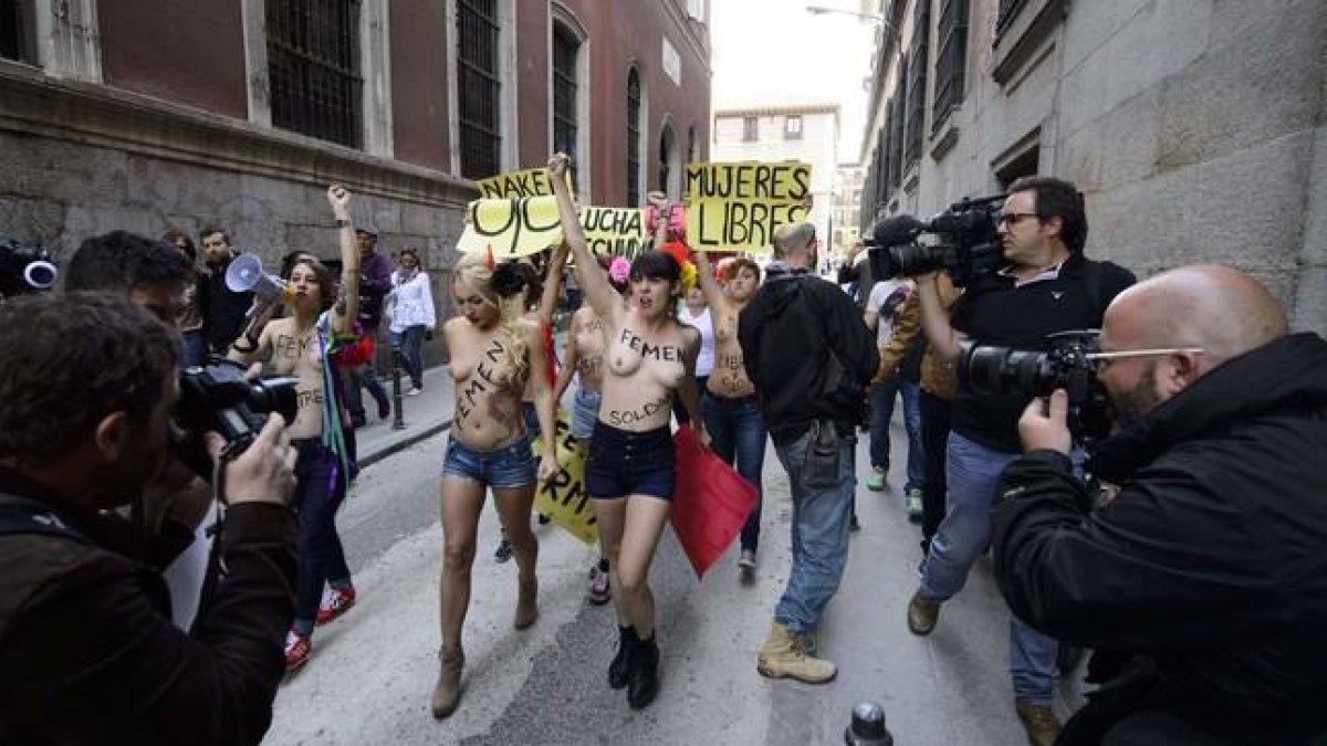 Protesta de Femen en Madrid, en 2013