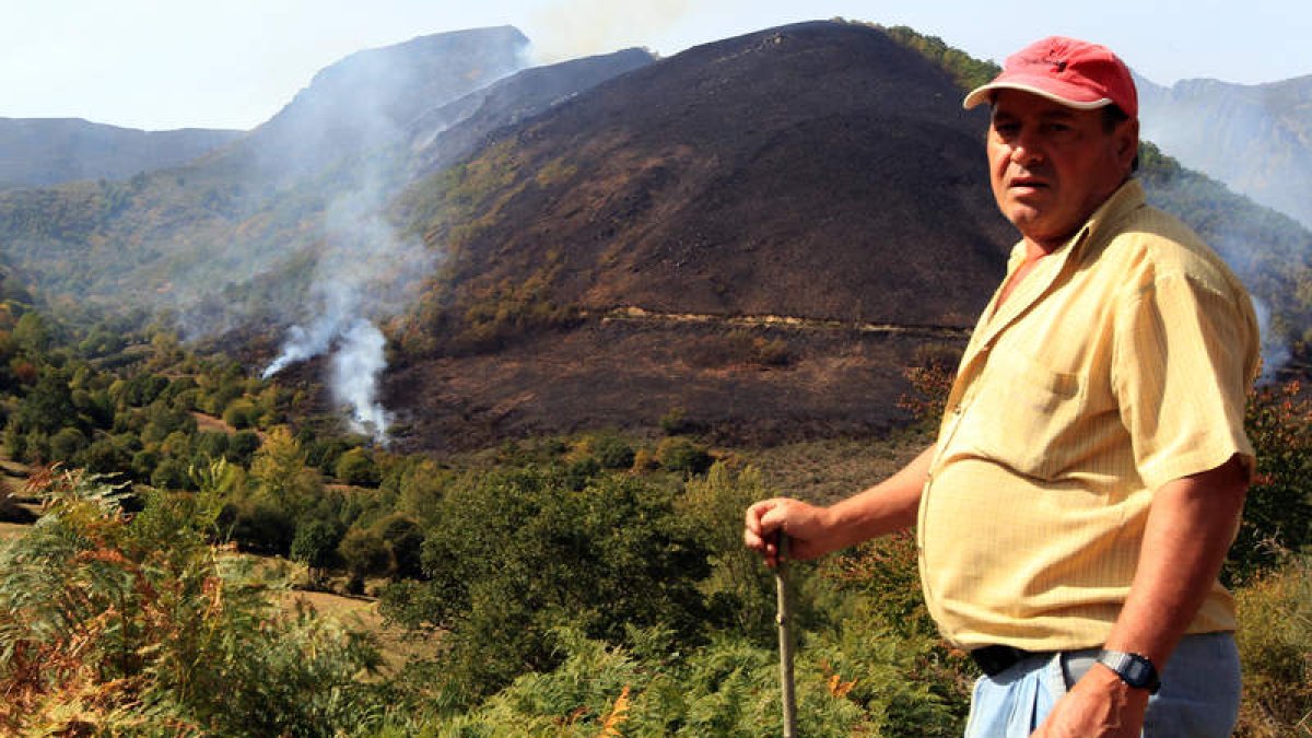 Terreno quemado en el municipio de Villafranca del Bierzo, en plena Reserva de la Biosfera, en una imagen de archivo. ANA F. BARREDO