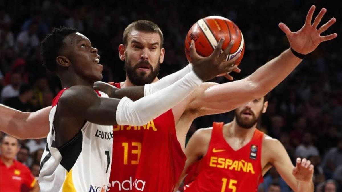 Marc Gasol, durante el partido con Alemania