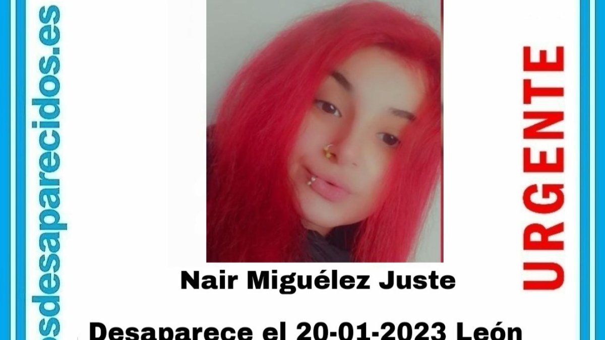 Cartel de SOS desaparecidos en el que se denuncia la desaparición de Nair Miguélez Juste. DL