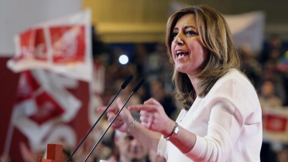 Susana Díaz, durante el acto de presentación de su candidatura, el pasado 26 de marzo.