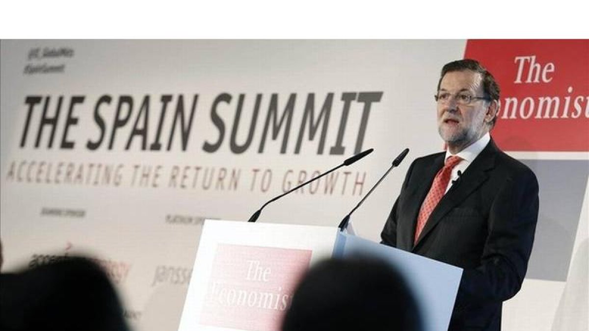 Mariano Rajoy, en la intervención del desayuno organizado por 'The Economist'.