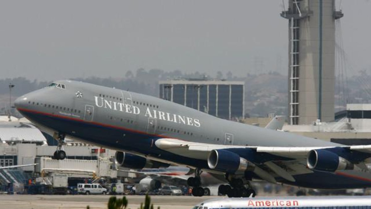 Un avión de United Airlines, en Los Ángeles.